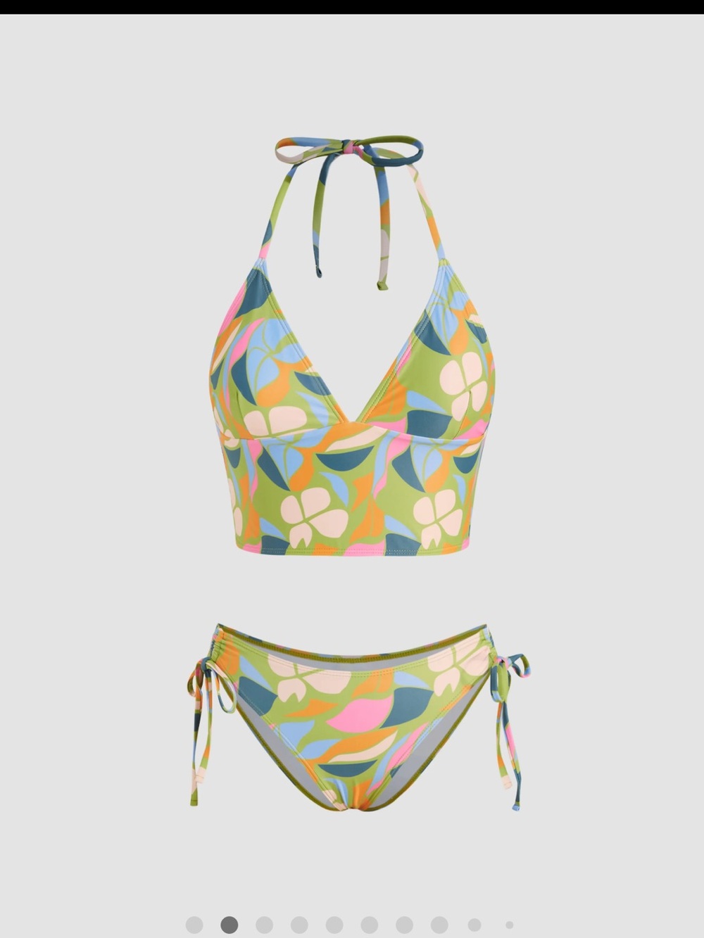 NWT Cider Two Piece Floral Print Halter Bikini Set  M